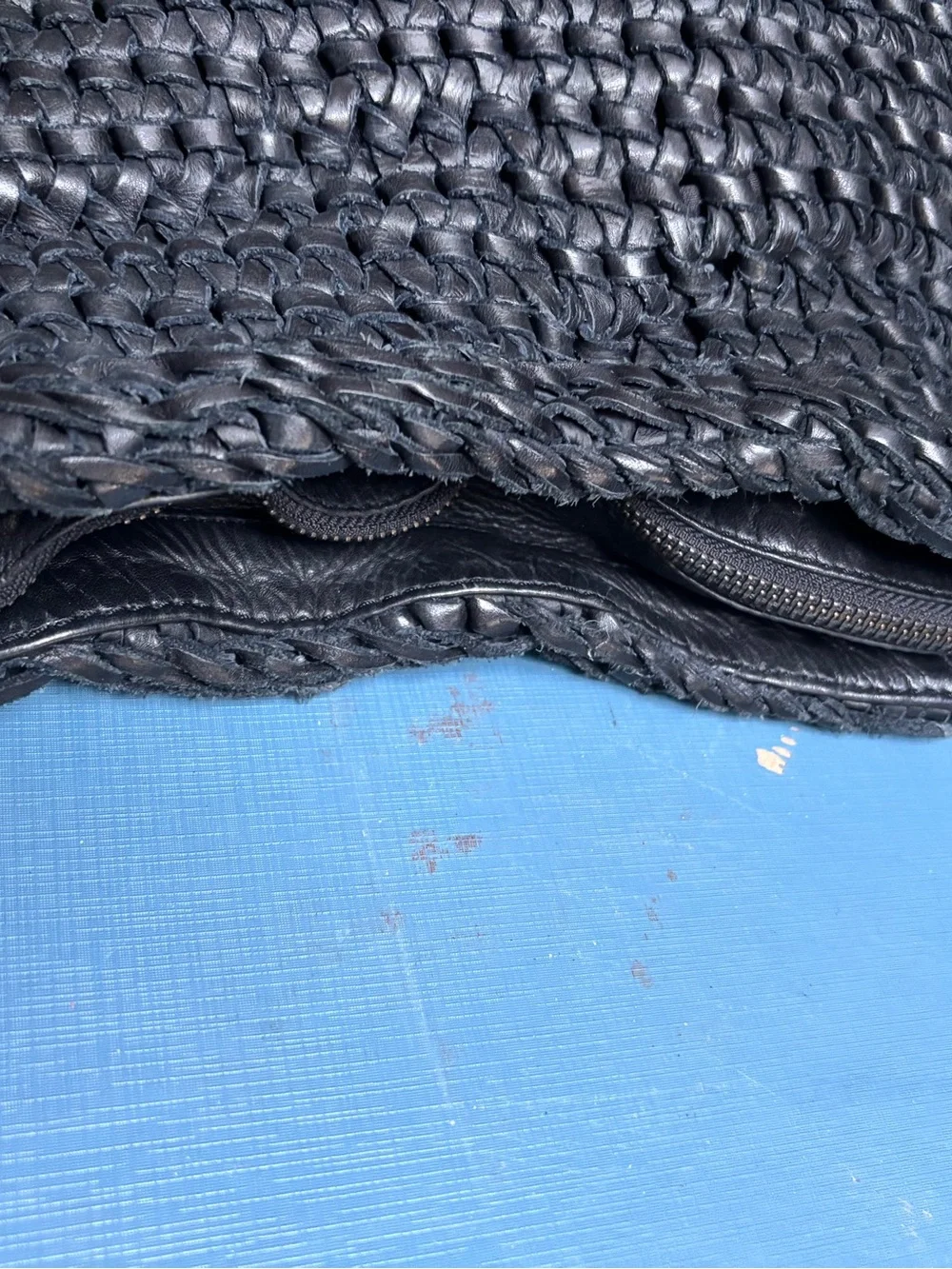 Woven Leather Hobo Bag with weaved handles